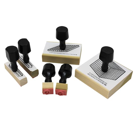 Center Enterprises Ce-798 Stamp Set Base 10 Block 6-Pk-2 Units & Rods/1 Flat & Cube